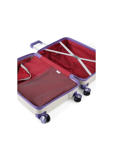 Ççs 5239 Polipropilen Orta Boy Valiz Beyaz-mor Beyaz - Mor