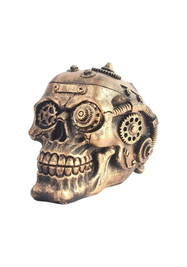 Homyl İnsan Kafatası Heykeli Oyma İskelet Kafa Kemik Heykelcik 10x15x10.5cm