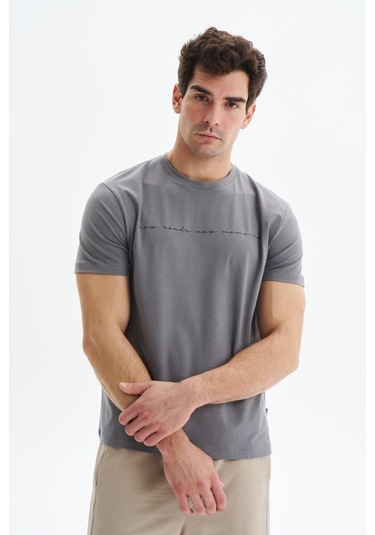 Arma Erkek Regular Fit Yazı Baskılı Süprem Bisiklet Yaka Tişört Y29344472702 Gri