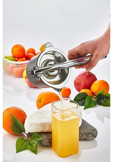 Nishev Döküm Meyve Narenciye Sıkacağı Portakal Sıkacağı Sebze Meye Suyu Sıkma Aleti Gümüş