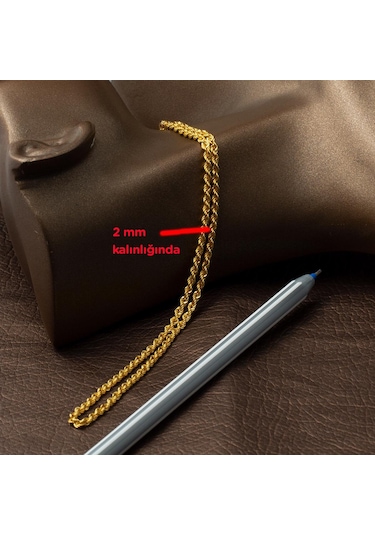 Bilezikci Burma 8 Ayar Altın Zincir 45 CM 8hl452