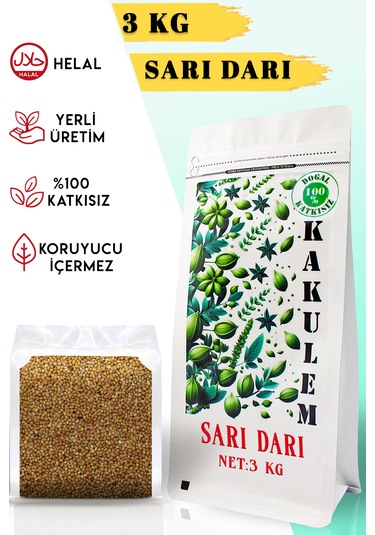 Kakulem Sertifikalı Tozsuz A Kalite Sarı Darı 3 Kg