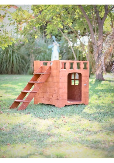 Mandu Ahşap Dublex Köpek Kulübesi Teraslı