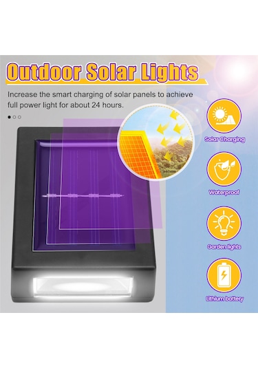 Açık Bahçe Güneş Duvar Işıkları Yukarı Ve Aşağı Su Geçirmez Duvar Işıkları, A Siyah