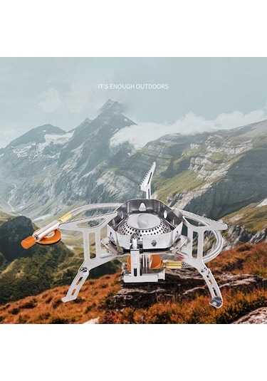 Geeroyoo Taşra Kamp Gaz Sobası - Bölümlü Rüzgar Direnci - Taşra Mutfak Ev Aletleri - Taşınabilir Kamp Gaz Sobası - Wss-207 Düz Gaz Bünyesi İle Bağlanır Çok Renkli