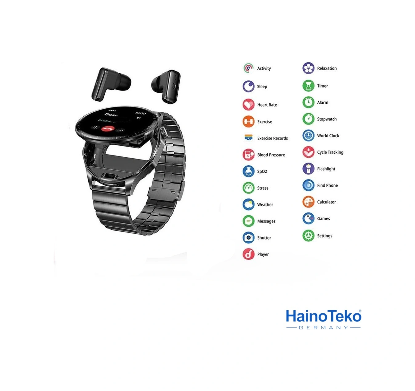 Haino Teko Teko-12 Watch Ultra 12 Amoled Ekran Akıllı Saat Bluetooth Kulaklıklı 3 Kordonlu