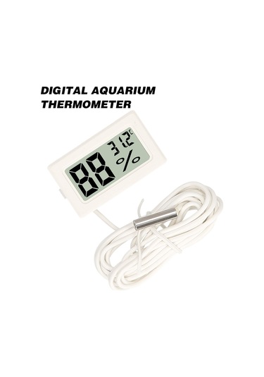 Geeksen Su Akvaryum Termometresi -50 C 110 C Hassas Lcd Ekranlı, Uzun Kablolu Ntc Problu 112 Karakter
