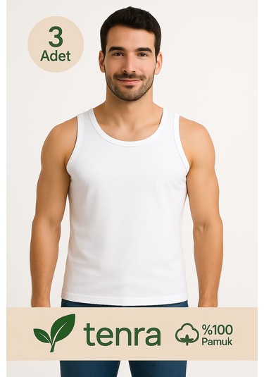 Beyaz Askılı Erkek Atlet Avantajlı Paket 3 Adet %100 Pamuk Beyaz