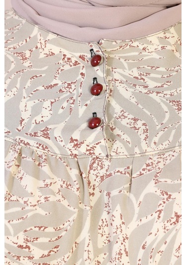 Uzun Anne Giyim Buyuk Beden Kadin Tesettur Elbise 001