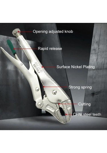 1 Adet 5 /7 /10 İnç Kilitli Pense Yuvarlak Burun Kaynak Aracı Düz Çene Kilit La111407