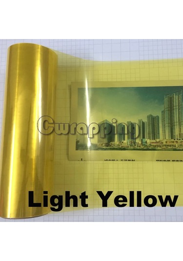 Açık Sarı- 40 Cm X 150 Cm-oto Araba Tonu Far Arka Lambası Sis Işık Vinil Duman Film Levhası Etiket Kapak Araba Şekillen