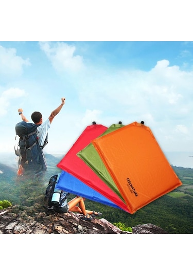 Elmpaly Feelnature Portatif Otomatik Şişme Yastık Yarı Dikdörtgen Kampçılık Seyahat Turuncu Turuncu