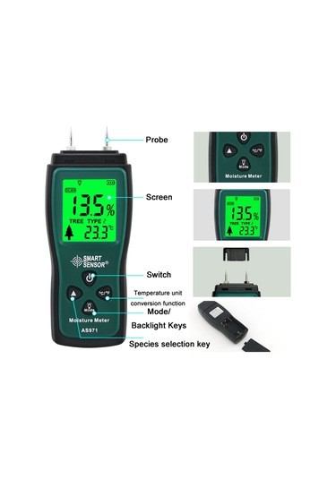Ahşap Mobilya Yapımı İçin Akıllı Sensör As971 Nem İçeriği Test Cihazı