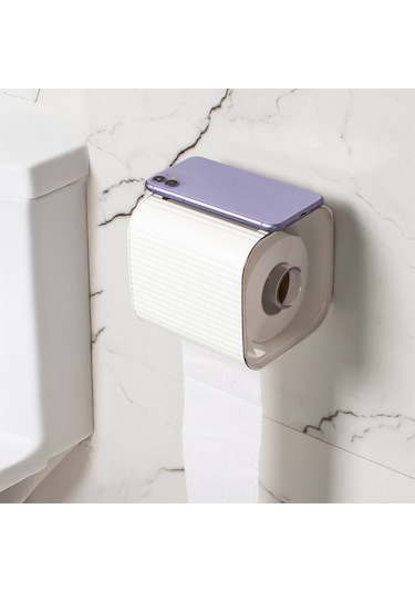 Porsima 2041 Yapışkanlı Banyo Tuvalet Kağıtlığı Peçetelik Beyaz