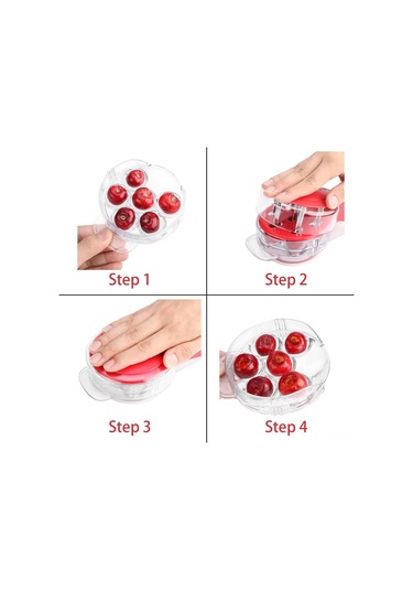 Dofolink Yemek Kalitesi Silikon 6'lı Kiraz Çekirdek Çıkarıcı - Otomatik Çekirdek Saklama, Fırçalı Yıkama Uyumlu, Kilitleme Fonksiyonu