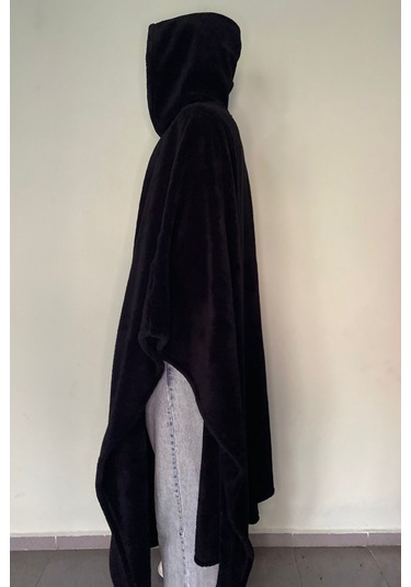 Giyilebilir Hoodie Battaniye Rahat Kalıp Tek Beden Siyah