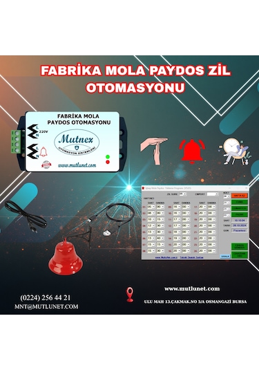 Fabrika Paydos Mola Zil Sistemi Otomasyonu Kampana Dahil