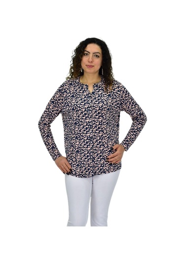 Kadın Uzun Kol Düğmeli Bluz Bgl-st04683 Pudra