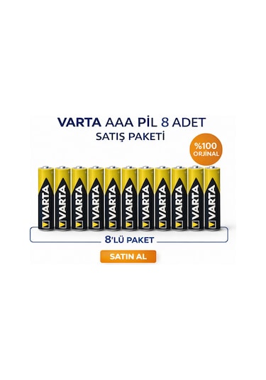 Varta Aaa İnce Kalem Pil 1.5v Super Heavy Duty R03 Çinko Karbon 2li 4 Paket