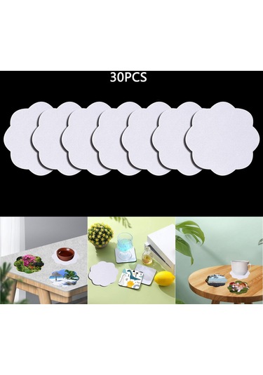 Homyl 30 Adet Boş Coaster Süblimasyon Isı Transfer Baskı Beyaz