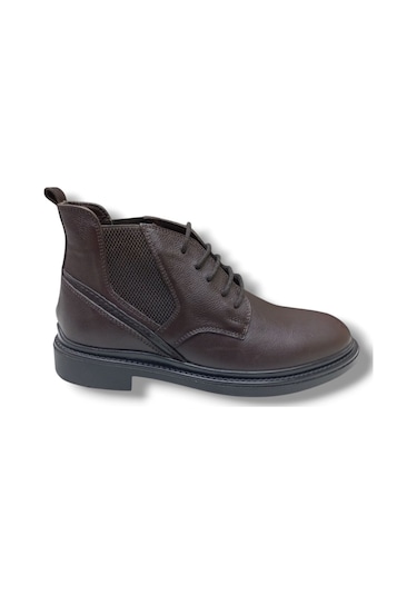 Growish Gr0259 Hakiki Deri Yüksek Yarım Bot Kaydırmaz Taban Erkek Bot Kahverengi