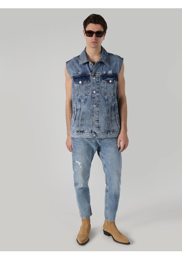 Colin'S Rahat Kesim Mavi Erkek Jean Yelek Cl1062452_Q1.V1_Dn10125