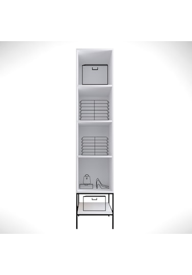 Pasific Home Martin 1 Kapaklı Gardırop Elbise Dolabı Parlak Beyaz