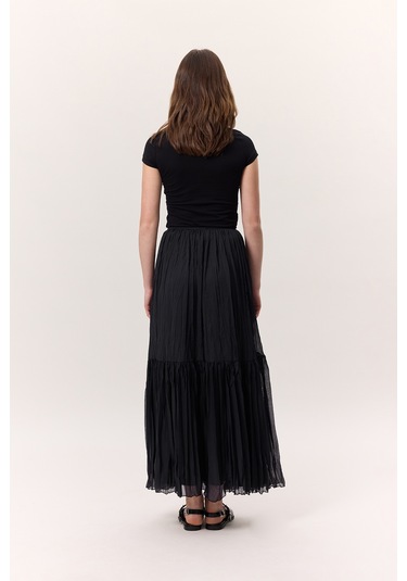 Crush Piliseli Uzun Etek Lacivert Lacivert