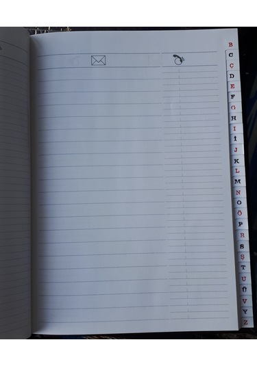 Telefon Fihristi 14x20 Cm Her Harf Ayrı 28 Harf Her Harf 2 Yp