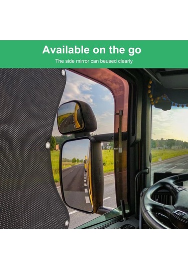 Gajeena Kamyon Yan Cam Güneşlik Seti - Uv Korumalı, Isı Yalıtımlı, 60x55cm Siyah Mesh Kumaş