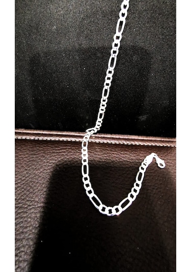 Omar Silver Erkek Figaro Gümüş Kolye Zincir 4,4 Mm