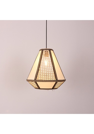 Özden 35x37 Cm Doğal Hazeran & Kumaş Avize Mix