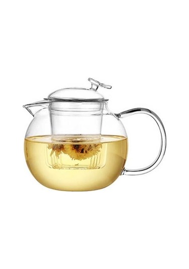 Yüksek Borosilikat Cam Demlik Şeffaf Su Isıtıcısı Filtre İnfuser Demlik Kaynar Su Suyu İçin Isıya Dayanıklı Ev Çaydanlıklar Altın - Beyaz