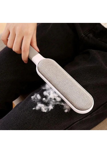 1 Adet, Yeniden Kullanılabilir Tüy Alma Fırçası, Tüy Alıcı, Dolaşık Açma Fırçası, Giysiler, Çamaşır, Kanepe, Yatak, Araba Koltukları Ve Kumaşlar İçin Saç Tozlama Fırçası Gri