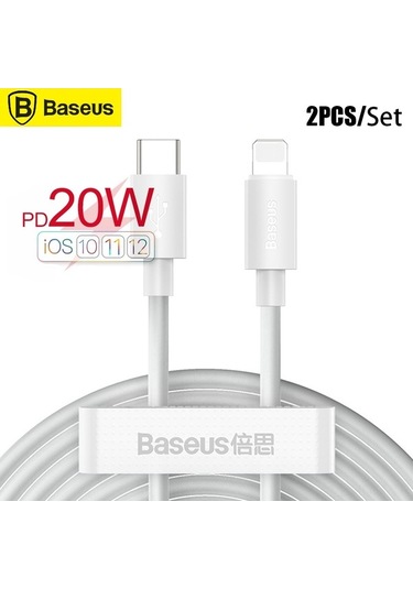 Flybuy Baseus 2 Adet 1.5m Beyaz Type-c İphone Kablosu Pd 20w Hızlı Şarj
