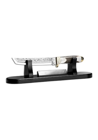 Bora 501 Tanto Boynuz Sap Gravürlü Kamp Bıçak Çok Renkli 10183459