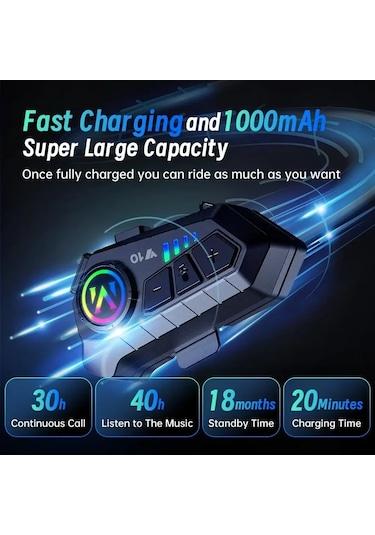 Y10 Motosiklet Kablosuz Bluetooth 5.3 Kask Kulaklık İntercom