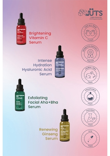 Cosmogenesis Labs Aydınlatıcı ve Bariyer Güçlendirici Temel Serum Seti