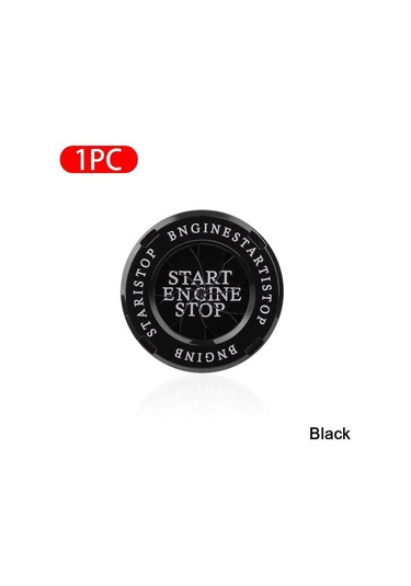 Seametal Çinko Alaşımı Araba Motoru Çalıştırma Durdurma Anahtarı Düğme Kapağı Dekoratif Kapak Basmalı Düğme Kapağı Siyah