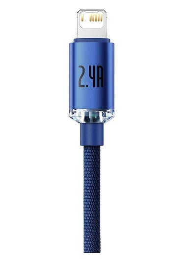 Baseus Crystal Shine USB to Lightning 1.2m 2.4A Hızlı Şarj Mavi