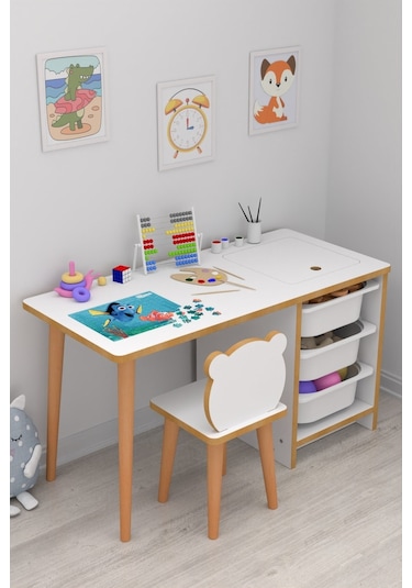 Soho - Çocuk Çalışma Masası Oyun Ve Etkinlik Masası Sepetli 001
