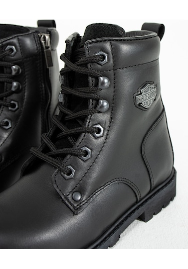 Harley Davidson Hakiki Deri Jimmy Siyah Deri Çocuk Bot 025F100494 Siyah