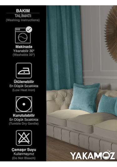 Br Yakamoz Nil Yeşili Kırlent , Yastık Kılıfı Kadife Görünümlü Velvet Touch Serisi Nil Yeşili