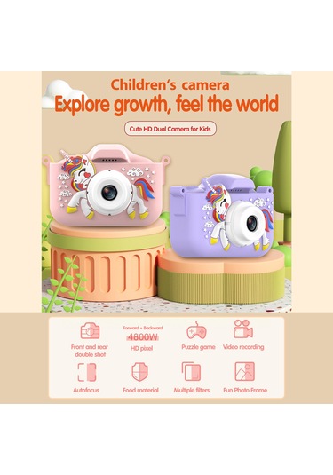 1080p Sevimli Dijital Kamera Çocuk Kamerası 48mp Hd Çocuk Kamerası Çocuk Selfie Kamerası Erkek Ve Kızlar İçin 2.0 İnç Ip