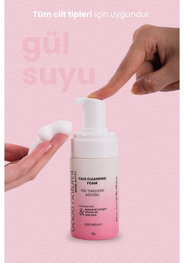 Bade Natural Gül Suyu İçerikli Yüz Temizleme Köpüğü 100 ML