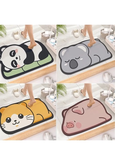 Sevimli Diatom Süper Emici Banyo Paspas Karikatür Kaymaz Çamur