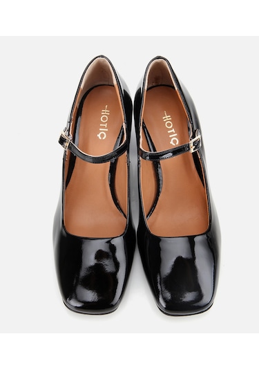 Hotiç Kadın Rugan Deri Siyah Mary Jane Kalın Topuklu Ayakkabı 01ayh312600a100 Siyah