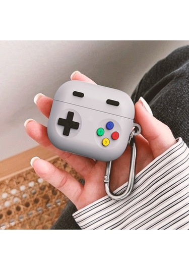 Microsonic Samsung Galaxy Uyumlu Buds 3 Pro Kılıf Cartoon Figürlü Silikon Crtn-fgr-rtr-gmby-gri Gri - Beyaz