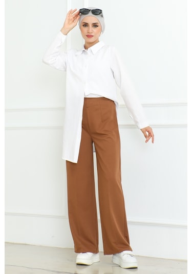 Palazzo Scuba Pantolon 866 - Kahve Kahverengi