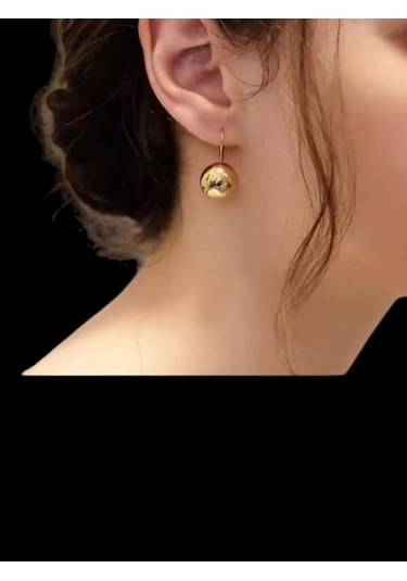 Çelik Top Sarkaç Gold Küpe Gold